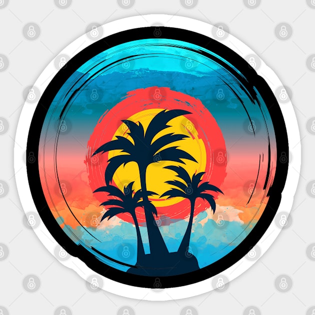 Retro sunset arts Sticker by J&R collection